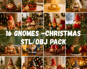 Christmas Gnome 3D Model STL/OBJ Pack, Scandinavian Decor (Digital Download)