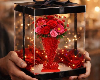 Jarrón de San Valentín en forma de corazón (modelo 3D STL OBJ) / Jarrón de flores para impresión 3D / Regalo de decoración de amor / Regalo para el Día de la Madre (descarga digital)