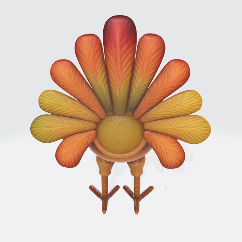 3D Printed Thanksgiving Turkey Candy Bowl - Fall Decor STL/OBJ File ...