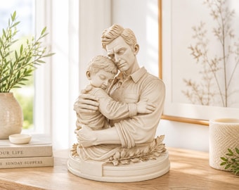 Fathers Day Dad Memorial Sculpture  STL OBJ 3MF 3D Printing Gift,Home decor or desk display Emotional Fatherhood digital Download