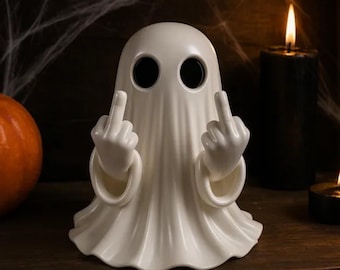 Funny Middle Finger Ghost 3D Model: Spooky Halloween Decor (Digital Download),Black Friday Deal