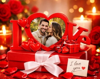 LOVE Heart Photo  Frame STL OBJ 3d model | Valentine’s Day Photo Gift | 3D Print Decor | Romantic GiftDigital Download