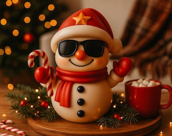 3D Christmas Snowman: Holiday Decor STL/OBJ (Digital Download)