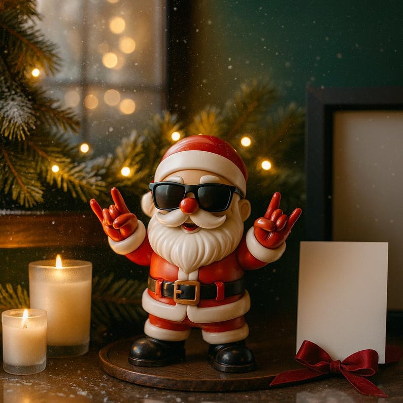Rockin' Santa Figurine 3D Model STL OBJ: Christmas Decor (digital ...