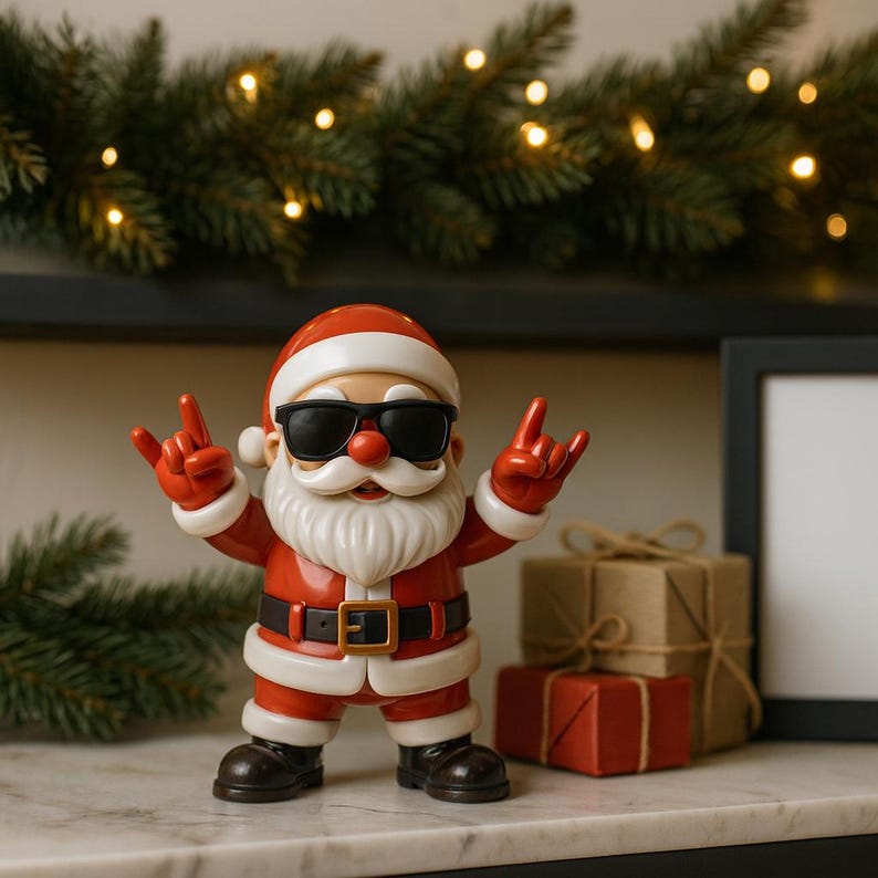 Rockin' Santa Figurine 3D Model STL OBJ: Christmas Decor (digital ...