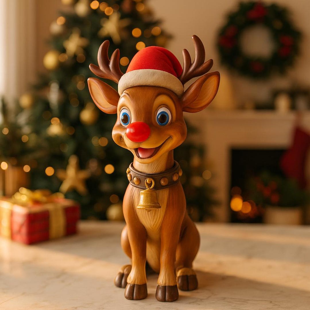 Sacho Rudolph Model Rudolph Reindeer 3D Model STL OBJ, Christmas Decor (digital Download ...