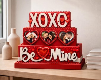 XOXO Be Mine Photo Frame STL OBJ || Valentine’s Day Couple gift | 3D Print Decor | Romantic Gift Digital File