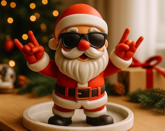 Rockin' Santa Figurine 3D Model STL OBJ: Christmas Decor (Digital Download),Black Friday Deal