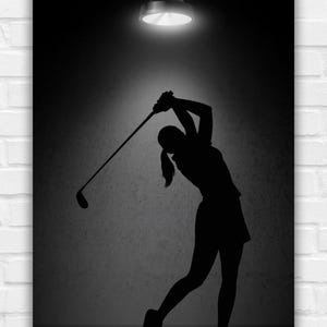2 different designs. Golf Mom Silhouette Wall Art: Classic Golfer Gift (Digital)