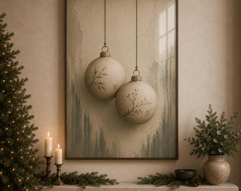 Japandi Christmas home decor Print, Minimalist Sage Green Holiday Wall Art
