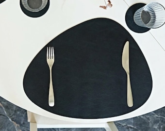 Genuine Leather Placemats • Waterproof, Oil Absorbent, Dining Tableware