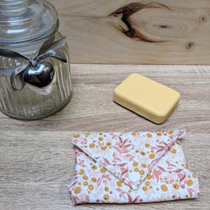 Pochette coton enduit pour savon solide grand format