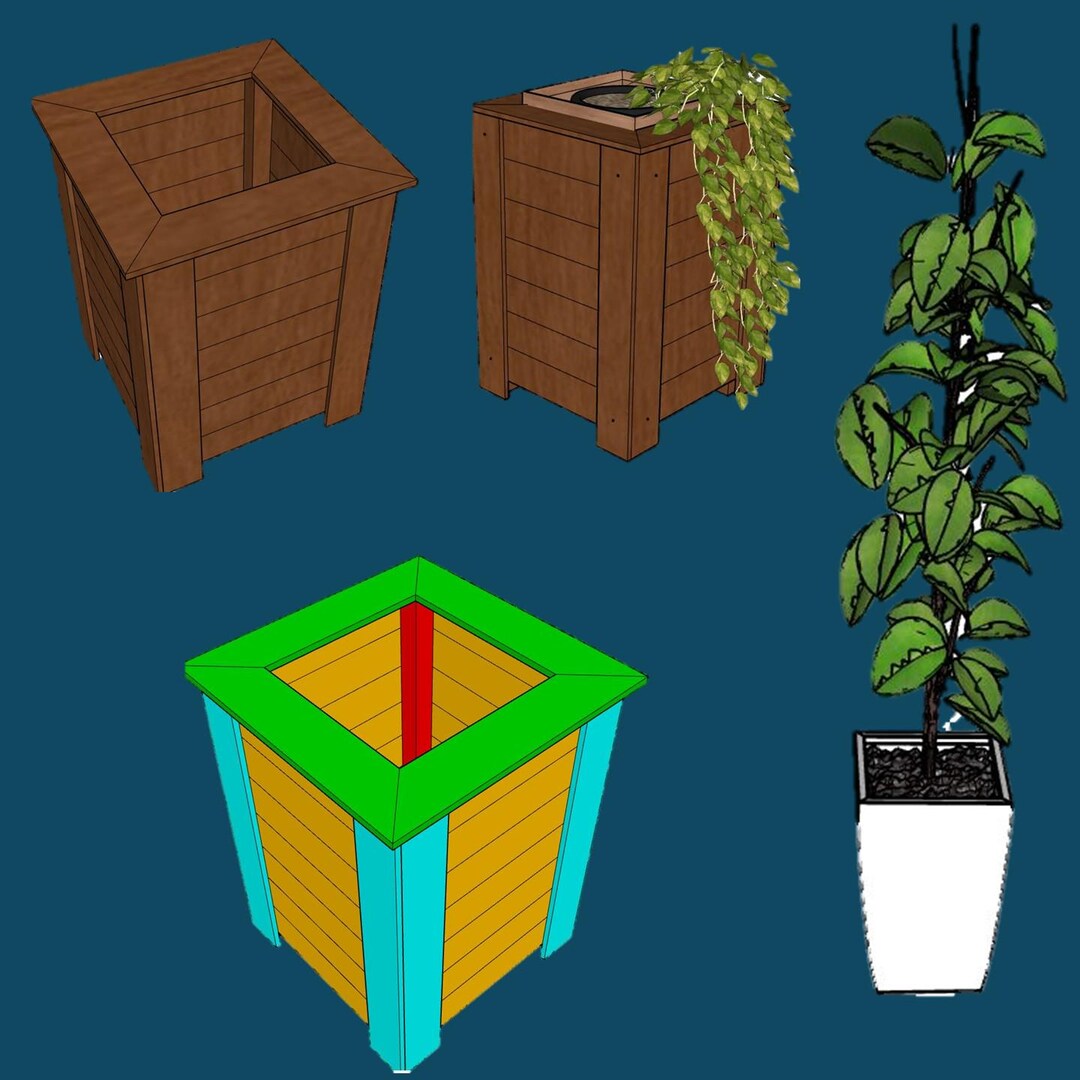 Wood Planter Box DIY Guide - Step-by-step PDF Plans (24x30 Inches) - Etsy