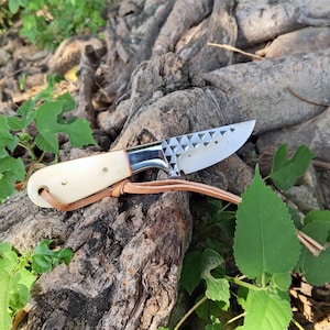 Hufschmied raspel kleines Cowboymesser mit Pfannkuchenscheide | Knochenheft-Messer im Western-Stil