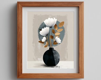Minimalist Floral Wall Art: Boho Earthy Flower Print (Digital Download) 5