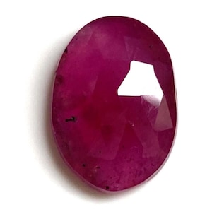 Natural Silky Ruby Sapphire Gemstone: Oval Rose Cut Cabochon Gemstone Jewelry, 7x12mm, 11.95 Carat