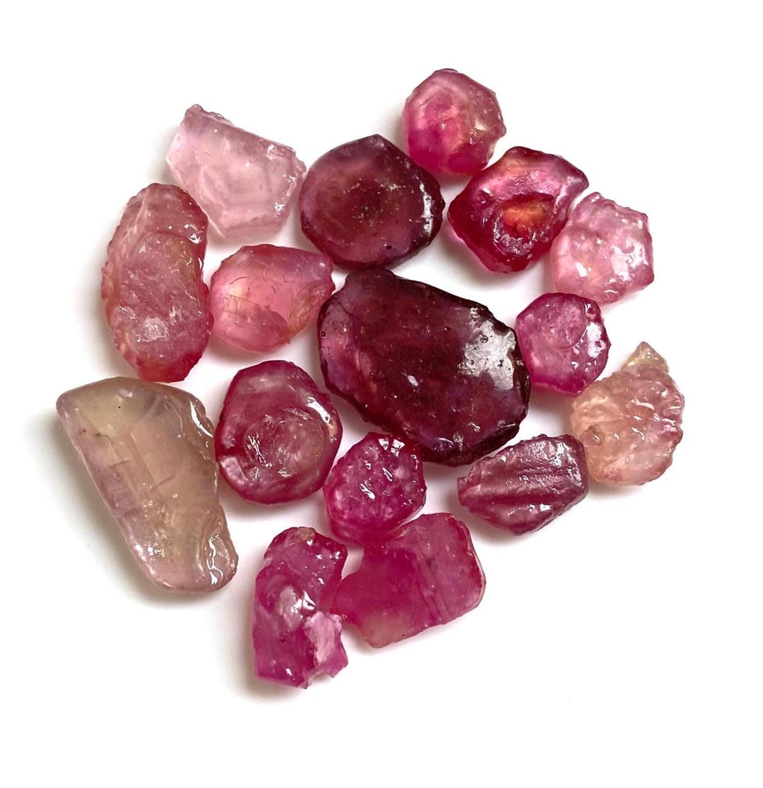 Pink Silky Sapphire Ruby Rough Gemstones, Healing Crystals (79 Carat ...