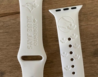 Bracelet-montre baseball Toronto professionnellement gravé au laser