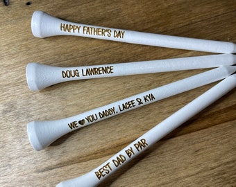 Personalized laser engraved custom golf tees