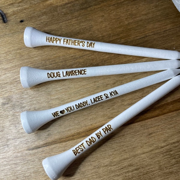 Personalized laser engraved custom golf tees