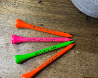 Personalized laser engraved custom golf tees - coloured tees