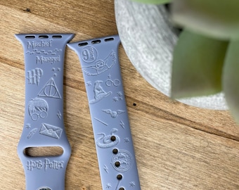 Professionally Laser Engraved Mischief Managed watch band
