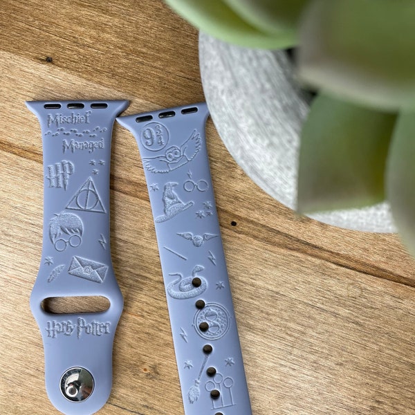 Professionally Laser Engraved Mischief Managed watch band