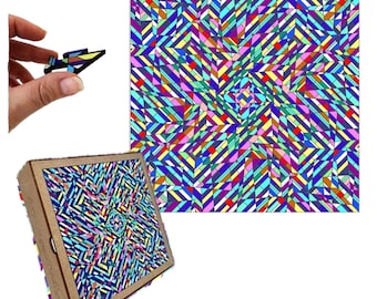 Wooden Jigsaw Puzzle — Brain Teaser Puzzle for Adults – Abstract Art Gift – Challenging Wooden Puzzle for Puzzle Lovers -134 Pieces Gift
