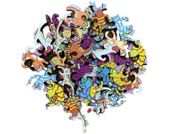 Wooden Puzzle “Cats” | Cute Wooden Art Puzzle for Kids & Adults