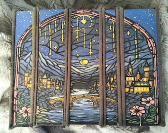 Série ACOTAR artesanal, edição Night Court com bordas pintadas.
