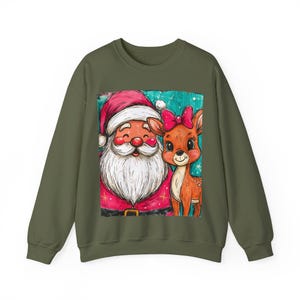 Santa reindeer christmas shirt women Design  Sweater, Plus sizes