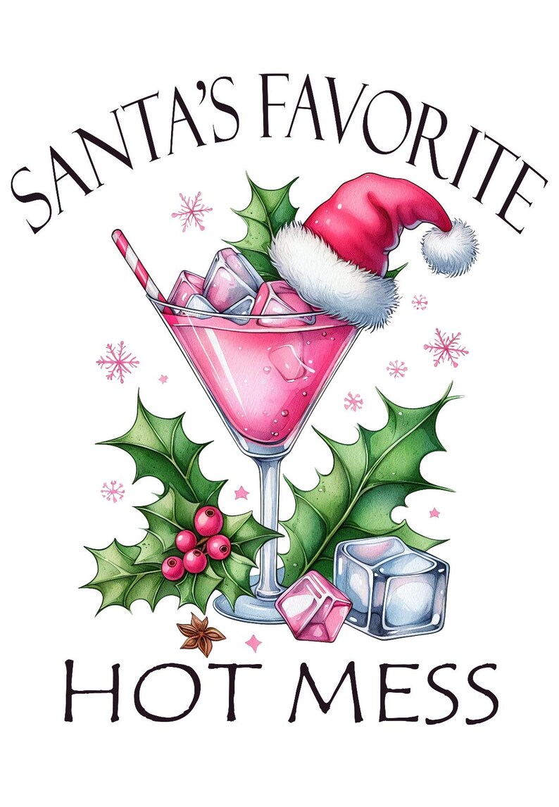 Funny Santa's Favorite Hot Mess PNG - Etsy