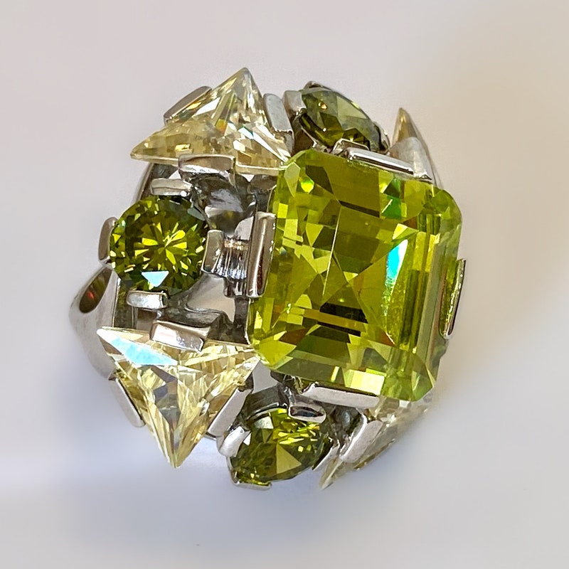 Emerald Eternity Ring - Natural Emerald, May Birthstone, Solid Silver – Adina Stone Jewelry