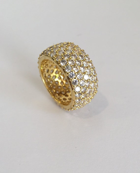 Gold Pave Eternity Band Estate Ring Gold Eternity 