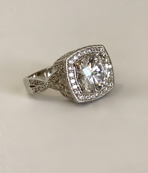 Silver Princess Multi Stone White Stone Engagement