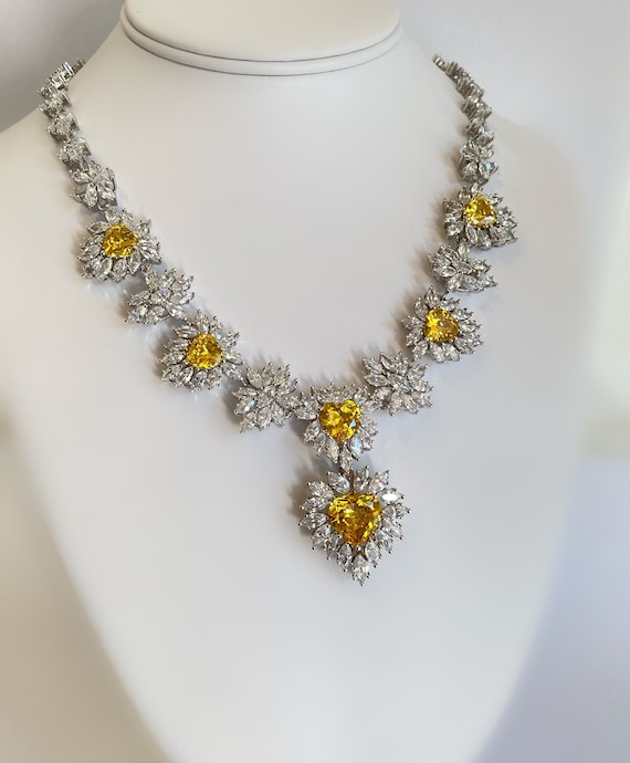 Yellow Diamond and Marquise Convertible Necklace E