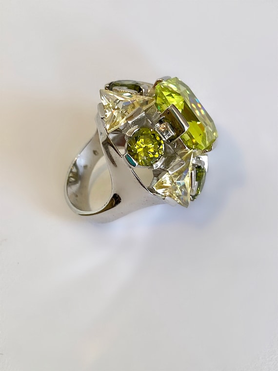 Sterling Silver Step Cut Emerald Cut Peridot & Ci… - image 5