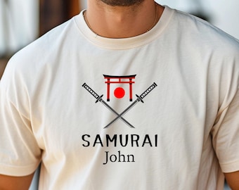 Camiseta Samurai Personalizada, Camiseta Samurai Comfort Colors, Presente para Ele, Camiseta Masculina Personalizada, Camiseta Samurai Japonesa, Camiseta com Estampa Minimalista