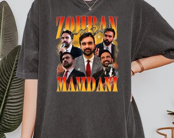 Camiseta Comfort Colors Zohran, Camiseta com a frase "To Get To Any Of Us" (Para chegar a qualquer um de nós), Camiseta do Movimento de Solidariedade, Camiseta de Organização em Nova York, Camiseta de Apoio à Comunidade