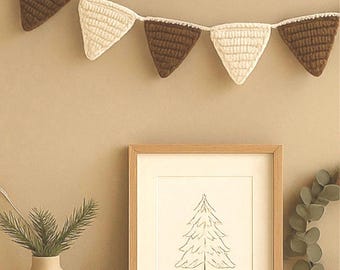 Boho Crochet Bunting Pattern, Holiday Decorations, Crochet Garland, Crochet Pattern Home Decor, Nursery Bunting Pattern