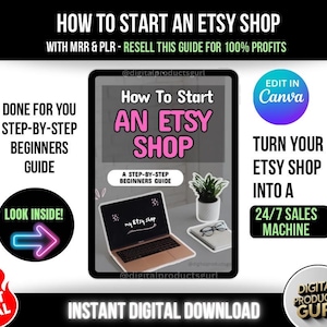 How To Start An Etsy Shop Guide, Etsy Store Set Up Beginners Guide, PLR MRR Resell Rights, New Etsy Store, Etsy Shop Success Handbook