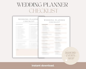 Hochzeitsplaner Checklist Vorlage | Druckbare Hochzeitsplanung To Do Liste | Braut Organisator sein | Digitale Hochzeits-Checkliste PDF