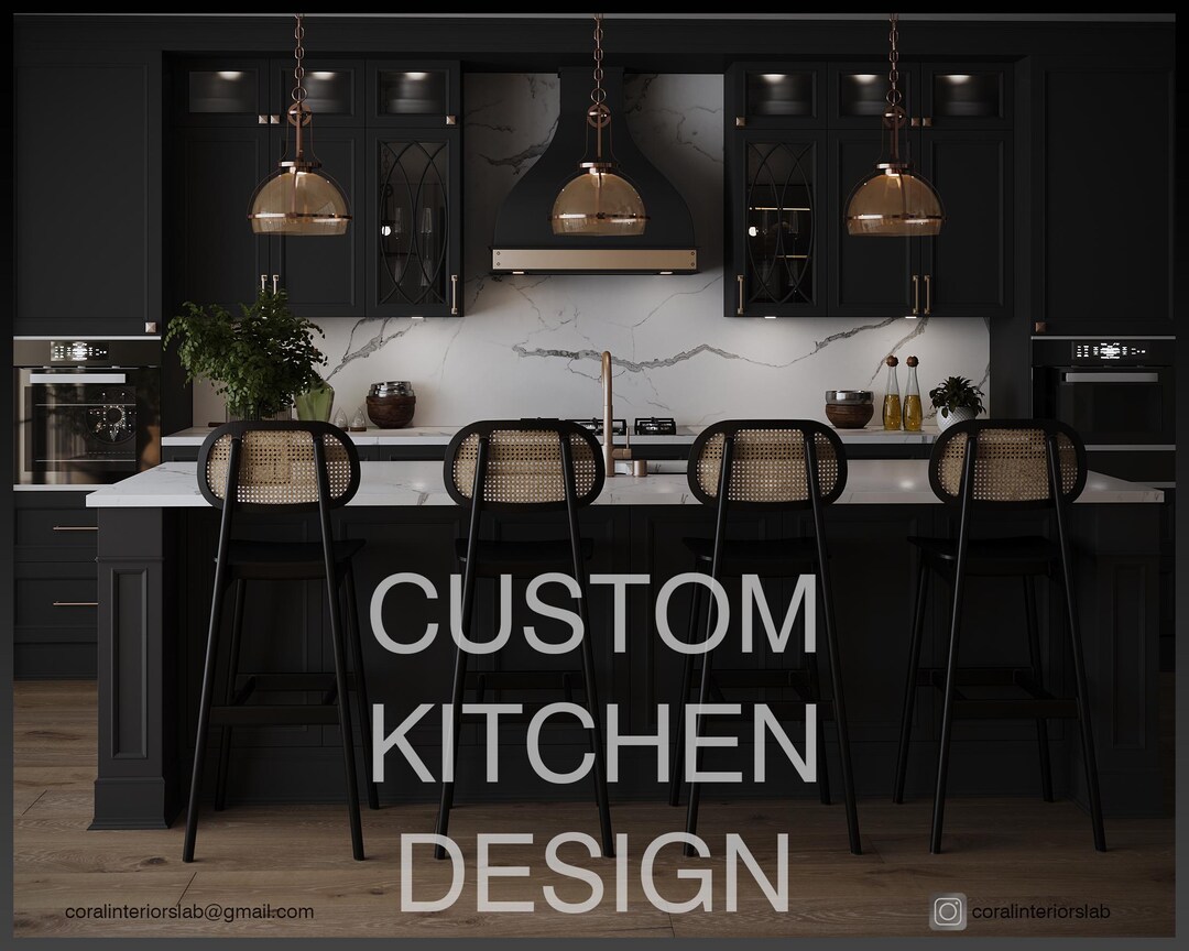 Custom Kitchen Interior Design, 3D Rendering Service (digital) - Etsy