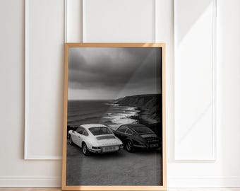 Vintage Sports Cars Coastal Print, Old Money Aesthetic (Digital Download)