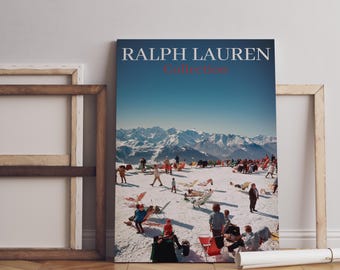 Ralph Lauren Vintage Kunstdruck Fashion Magazin Poster Retro Fashion Art Luxus Fashion Print Digital Wall Art Ski Kunst Cabochon Dekor