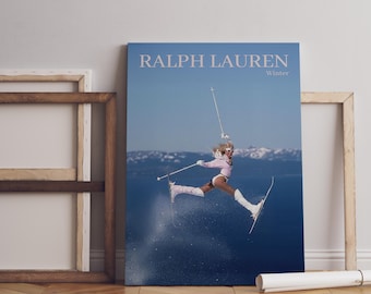 Retro Ralph Lauren Ski Poster, Vintage Fashion Print (Digital Download)