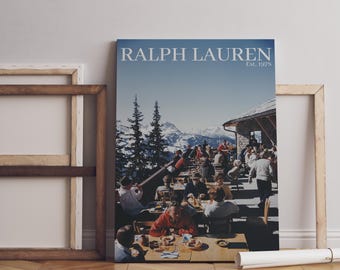 Ralph Lauren Vintage Kunstdruck Fashion Magazin Poster Retro Fashion Art Luxus Fashion Print Digital Wall Art Ski Kunst Cabochon Dekor
