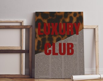 Leopard Print Wall Art – "Luxury Club" Vintage (Digital Download)