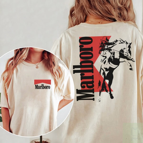 chemise vintage Marlboro Cowboy Far West, chemise cowboy tueur, chemise bohème, t-shirt cowboy rodéo, cadeau t-shirt musique country