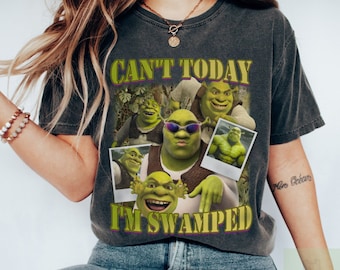 Can't Today I'm Swamped Shirt, Shrek Bootleg Fiona Princess Shirt, Shrek and Fiona Shirt, Sassy Shrek Shirt, Funny Shrek Trending Tee